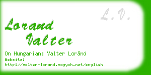 lorand valter business card